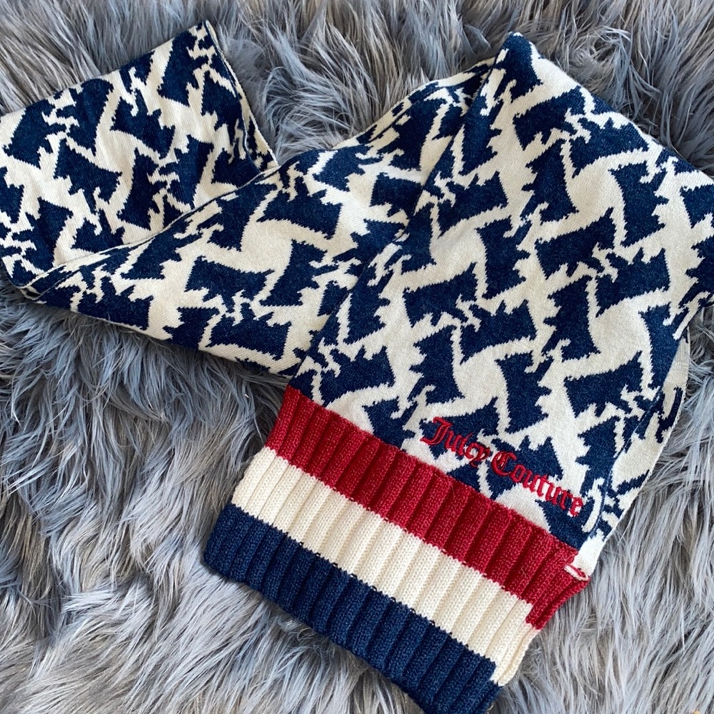 Juicy couture red white blue scarf